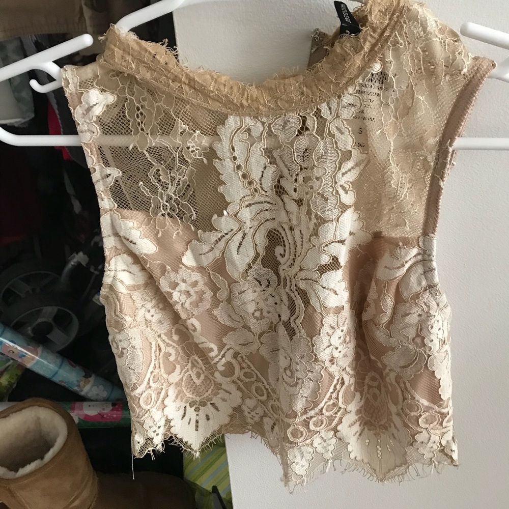 Natural nude crop top